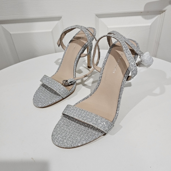 Stuart Weitzman Crystal Buckle 95 Glitter Sandal, - Picture 6 of 6